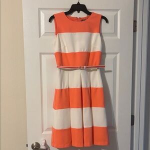 Orange and White Striped Dress